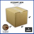 thumbnail image 3 of EcoSwift Brand Premium 5x4x4 Cardboard Boxes Mailing Packing Shipping Box Corrugated Carton 23 ECT, 5"x4"x4", Brown, 5-Pack, 3 of 5
