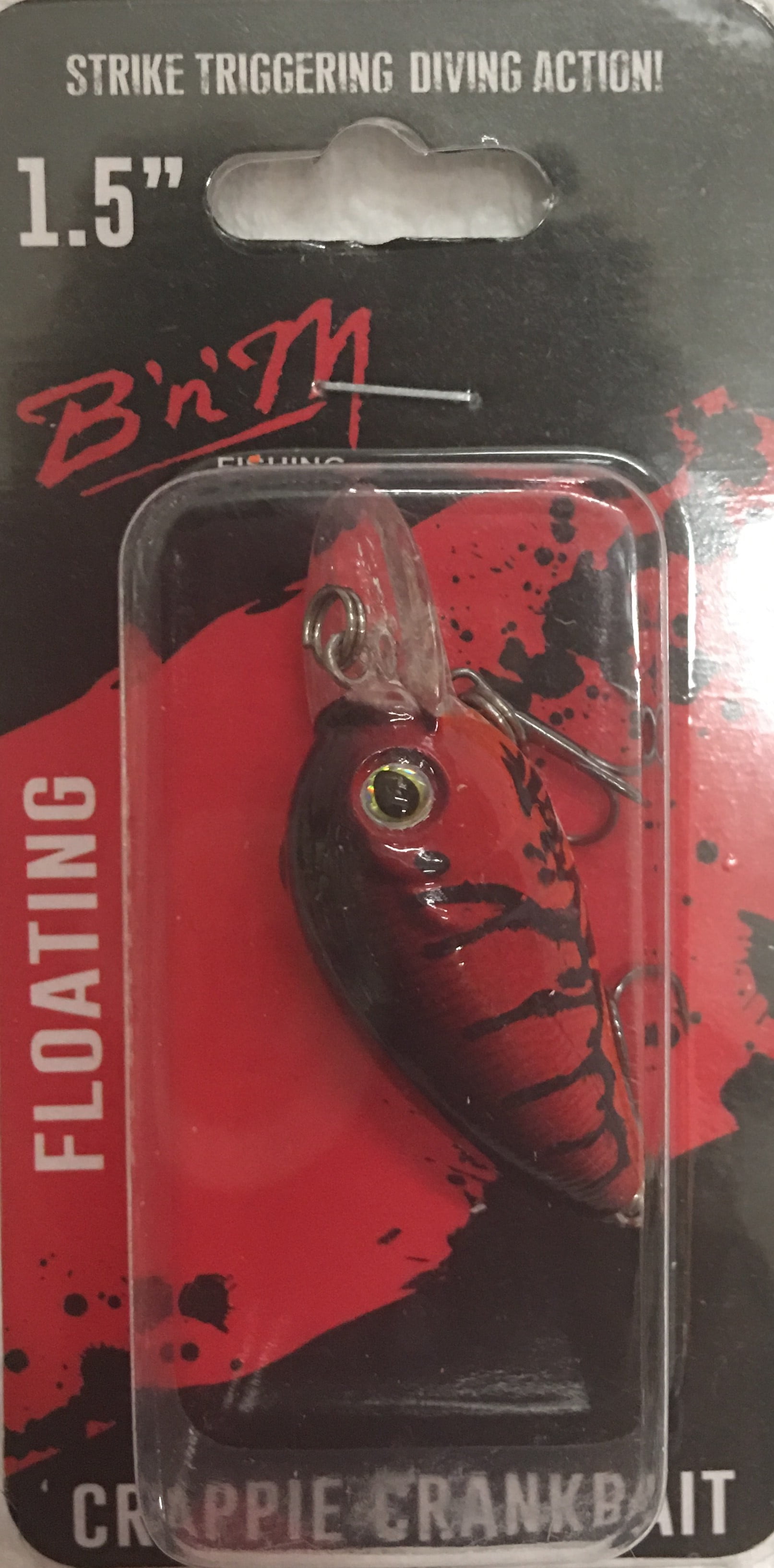 (3 pack) B'n'M Crappie Crankbait 1.5" Ultra-Lite Floating Hard Bait