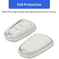 thumbnail image 5 of OFFCURVE for Cadillac Key Fob Cover, Key Fob Case Shell for 2015-2019 Cadillac Escalade CTS XTS ATS STS XT4 XT5 CT6 SRX Premium Soft TPU Smart Key Holder Car Accessories, White sliver(1pc), 5 of 7