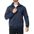 thumbnail image 5 of Jinhomg Mens Fleece Full Zip Up Sweatshirt Casual Mock Neck Jacket Sweatshirts No Hood Lightweight Cardigan Coats with Pockets, 5 of 7