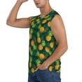 thumbnail image 3 of Goofa Pineapples with Palm Leaves Printed Men's Sleeveless T-Shirt - Athletic Gym Workout Tank Top for Men - Moisture-Wicking, UPF 30+ Quick-Dry Muscle Tee-Small, 3 of 8