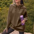 thumbnail image 5 of Gytharion Fall Sweatshirts for Women Fashion Solid Casual Drawstring Hooded Sweatshirt Womens Loose Comfy Long Sleeve Pullover Tops with Thumbhole, 5 of 9