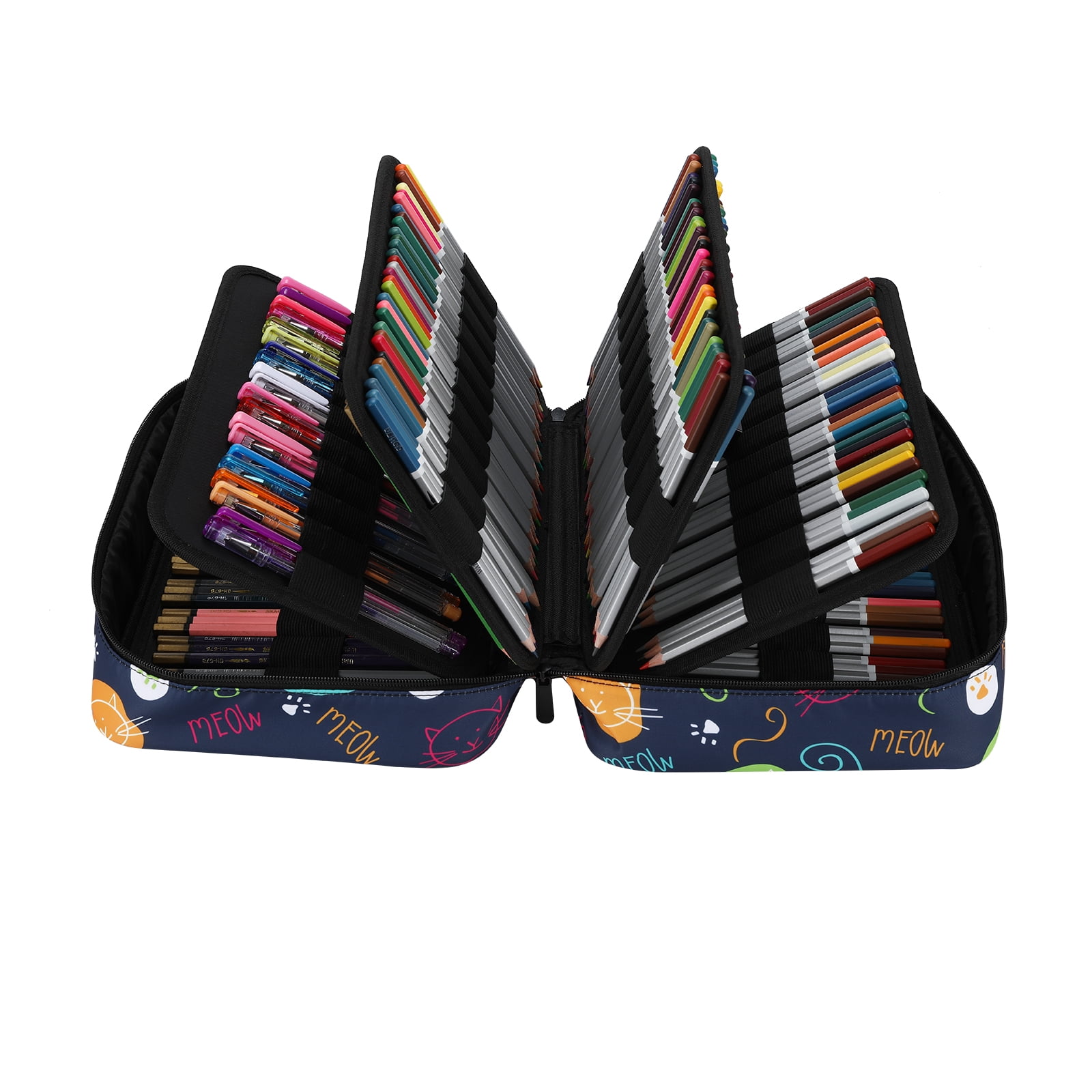 Portable 360-Slot Colored Pencil Case | Holds 240 Gel Pens | Large Capacity Art Organizer with Carry Handle for Watercolor Pencils & Markers