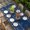 Blue, variant on Rustic Botanical Table Cloths for 5 Foot Rectangle Tables, Japanese Herb on Navy Blue Simple Art Patio Waterproof Elastic Fitted Tablecloths, Washable Rectangular Table Cover for Camping
