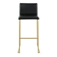 thumbnail image 6 of Mara Contemporary Barstool In Gold Steel And Black Faux Leather - Set Of 2, 6 of 7
