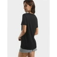 thumbnail image 5 of Women's V-Neck Short Sleeve T-Shirt - Slim Fit Stretchy Bodycon Top - Casual & Active Wear Basic Tee, 5 of 7