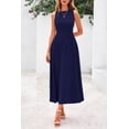 thumbnail image 3 of Vestido PRETTYGARDEN 2025 sin mangas azul marino midi línea A, 3 of 8