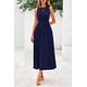 thumbnail image 3 of Vestido PRETTYGARDEN 2025 sin mangas línea A plisado azul marino XXL, 3 of 8