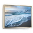 Designart "Coastal Tranquility White Wave Calm I" Extra Large Coastal