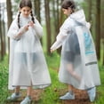 thumbnail image 2 of UACY Reusable Rain Jacket for Girls Waterproof Long Sleeve Rain Coat Poncho with Hood Kids Lightweight Long Sleeve Raincoat (Blue, 13-14 Years), 2 of 3