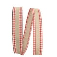 thumbnail image 1 of Reliant Ribbon 92970W-756-09K Linen Gingham Check Value Wired Edge Ribbon - Natural & Red - 1.5 in. x 50 yards, 1 of 3
