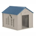 thumbnail image 4 of Suncast Deluxe Indoor & Outdoor Dog House Resin for Medium/Large Breeds, Tan/Blue, 4 of 9