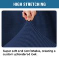 thumbnail image 3 of H.VERSAILTEX 1-Piece Jacquard Spandex Ottoman Stretch Slipcover, Navy, 3 of 7