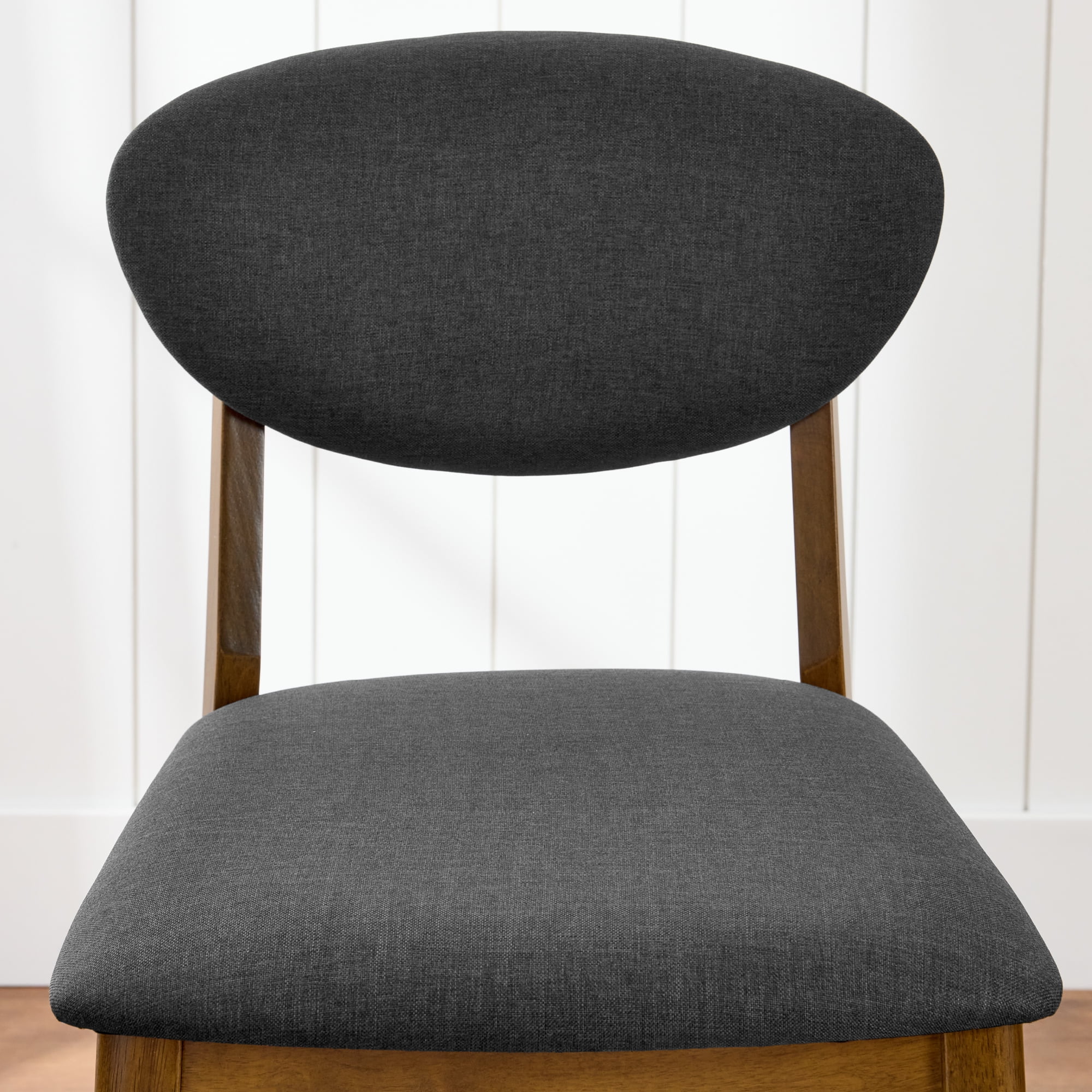 Best Choice Products Set of 2 Counter-Height Bar Stools, Armless W/Upholstered Seat Cushion & Backrest - Walnut/Charcoal