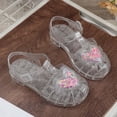 thumbnail image 5 of Gyujnb Girls Heart Sequin Jelly Sandals Soft Sole Casual Footwear,Adjustable Buckle Strap Closed Toe Water Shoes (Toddler, Little Girls),8-9 Years, 5 of 8
