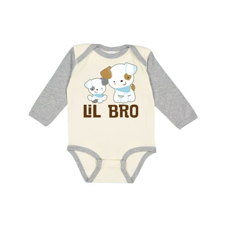 

Inktastic Lil Bro Boys Puppy Brother Gift Baby Boy Long Sleeve Bodysuit