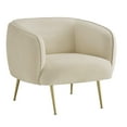 thumbnail image 4 of Ember Interiors Cuno Brass Finish Velvet Upholstered Accent Chair, Beige, 4 of 10