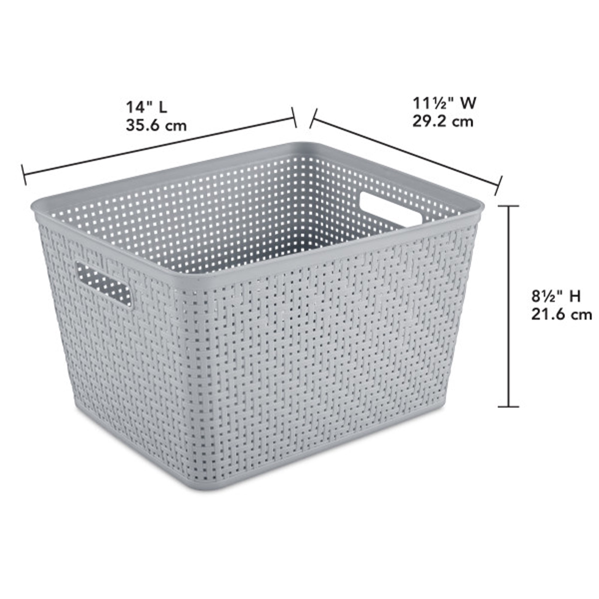 Sterilite 14"Lx8"H Rectangular Tall Basket for Home Organization (12 Pack)
