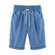 thumbnail image 2 of Bermudas AURIGATE para mujer, pantalones cortos de jersey con bolsillos, para yoga, caminar, atletismo, largos, hasta la rodilla., 2 of 5
