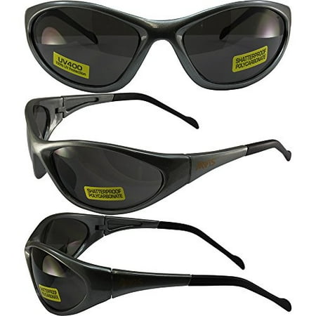 Smoked Grey Lens - Global Vision Flexer Safety Sunglasses Grey Frames Smoke Lenses ANSI Z87.1