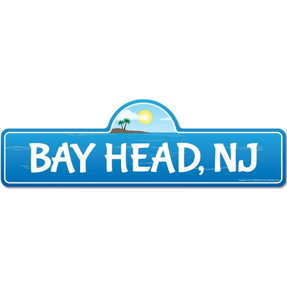 Bay Head NJ New Jersey Beach Street Sign | Indoor/Outdoor | Surfer Ocean Lover Décor For Beach House Garages Living Rooms Bedroom | Signmission Personalized Gift