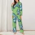 thumbnail image 3 of Bingfone Womens Pajama Sets Motorcycle Riding Dinosaur Print,Long Sleeve Loungewear Pajamas Set-Medium, 3 of 9