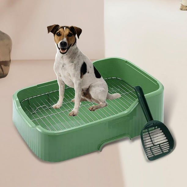 Indoor Dog Potty Tray Pet Training for Small and Medium Dogs Easy to Clean up Keep Paws and Floors Clean Litter Pan Urinal Dog Toilet Green