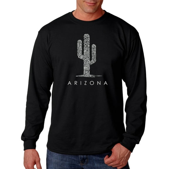 LA Pop Art Men's Word Art Long Sleeve T-shirt - Arizona Cities