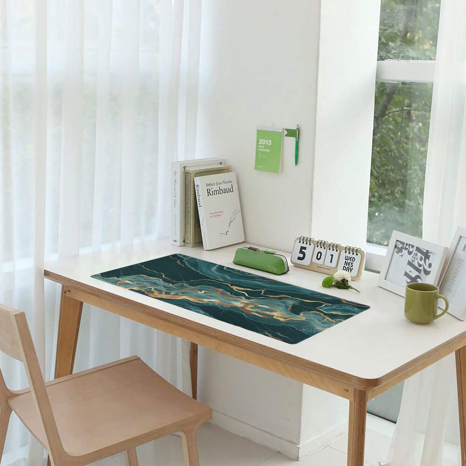 Gaming Mouse Pad, Desk Pad with Non-Slip Base Extended Large Mouse Pad XXL Keyboard Mouse Pad Desk Mat On Top of Desks for Work, Game, Office, Home - Japanese Cherry Blossom (31.5x15.7 in)