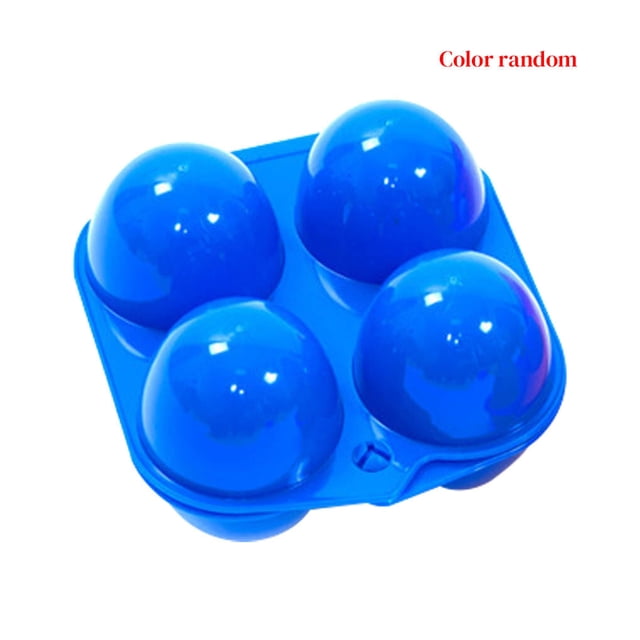 ziyahi Plastic Egg Container Camping Portable Picnic Holder Kitchen Egg Storage Box 4 Grid Color Random