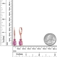 thumbnail image 6 of Gem Stone King 18K Rose Gold Plated Silver Pink Moissanite and White Lab Grown Diamond Dangle Earrings for Women (4.49 Cttw, Oval 9X7MM), 6 of 6
