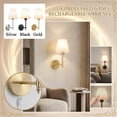 thumbnail image 4 of Wireless Rechargeable Battery-Powered Led Wall Sconce With Rgb Bulb & Remote Control (1 Black Sconce + 1 Rgb Bulb + 1 Remote) For Indoor Lighting, 4 of 4
