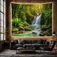thumbnail image 5 of Waterfall in Lush Forest Scene Serene Boho for Nature Lovers Botanical Art Decor Housewarming Gift Tapestry Wall Hanging for Living Room and Bedroom, 5 of 6