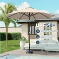 thumbnail image 6 of 10FT Patio Umbrella with Push Button Tilt and Crank, Outdoor Market Umbrella with 8 Fiberglass Ribs, UV Protection Table Umbrella for Pool,Backyard,Garden,Deck,Beige, 6 of 16