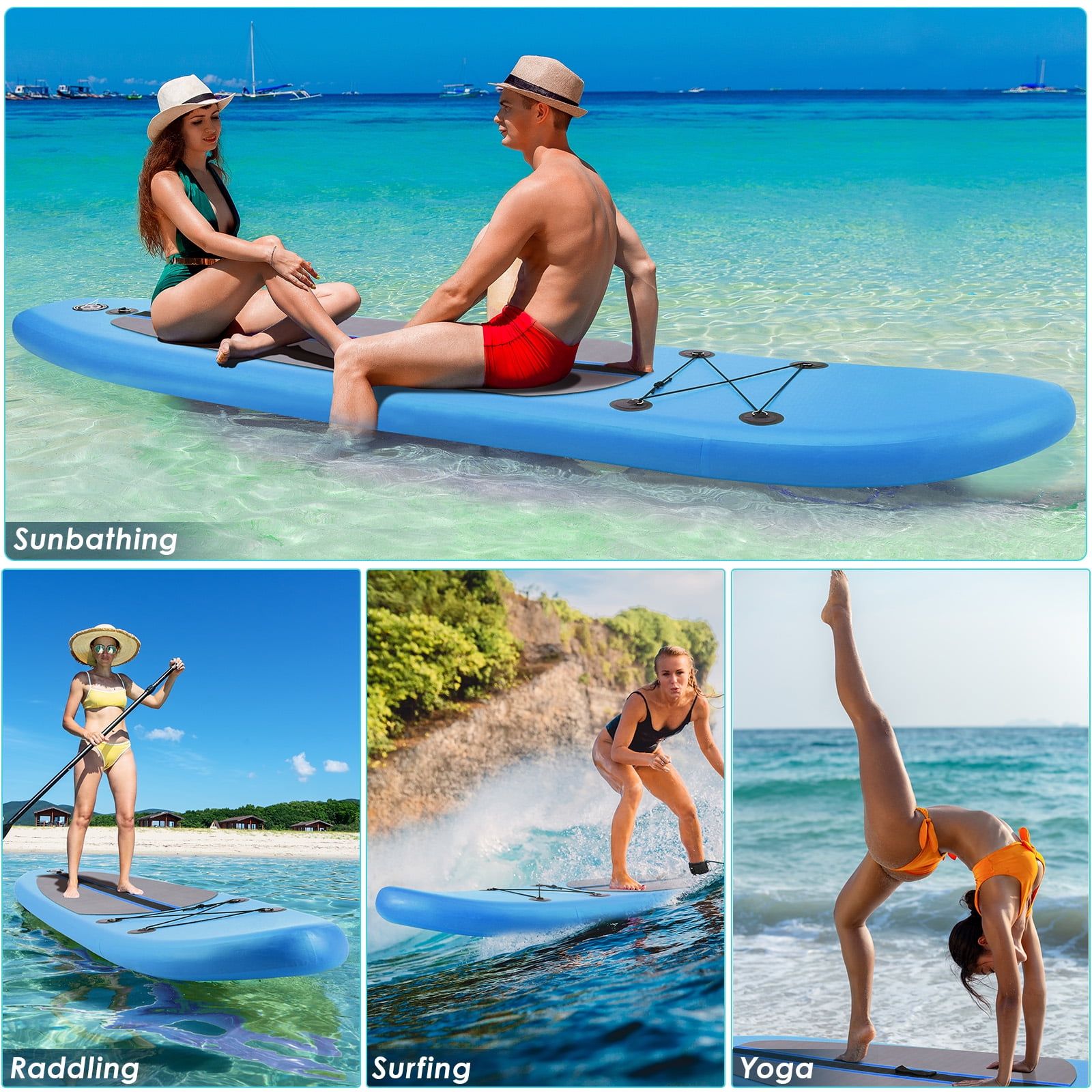 Arlopu 12ft Inflatable Stand up Paddle Board 6' Thick SUP Paddle Board with Premium SUP Accessories