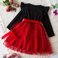 thumbnail image 4 of Little Girls Dresses Long Sleeve Point Prints Bowknot Tulle Dress Fall Clothes Size 6-7T, 4 of 8
