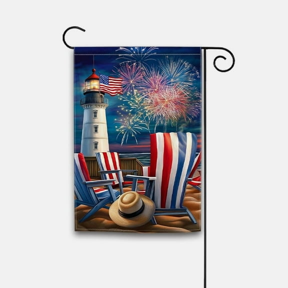 Patriotic Flower Garden Flag - Durable Polyester, 18x12 Inch, Perfect for Yard & Lawn Decoration, Outdoor Home Decor Patriotic Display |Outdoor Fabric, Garden Flags for Outside