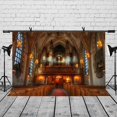 thumbnail image 2 of ABPHOTO Polyester 7x5ft Church Backdrop Church Interior Photography Background and Photography Studio Backdrop Props, 2 of 5