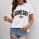 thumbnail image 4 of Karight Football Shirts for Women Game Day T Shirts Football Outfits Funny Graphic Tee Casual Short Sleeve Tee Shirts, 4 of 4