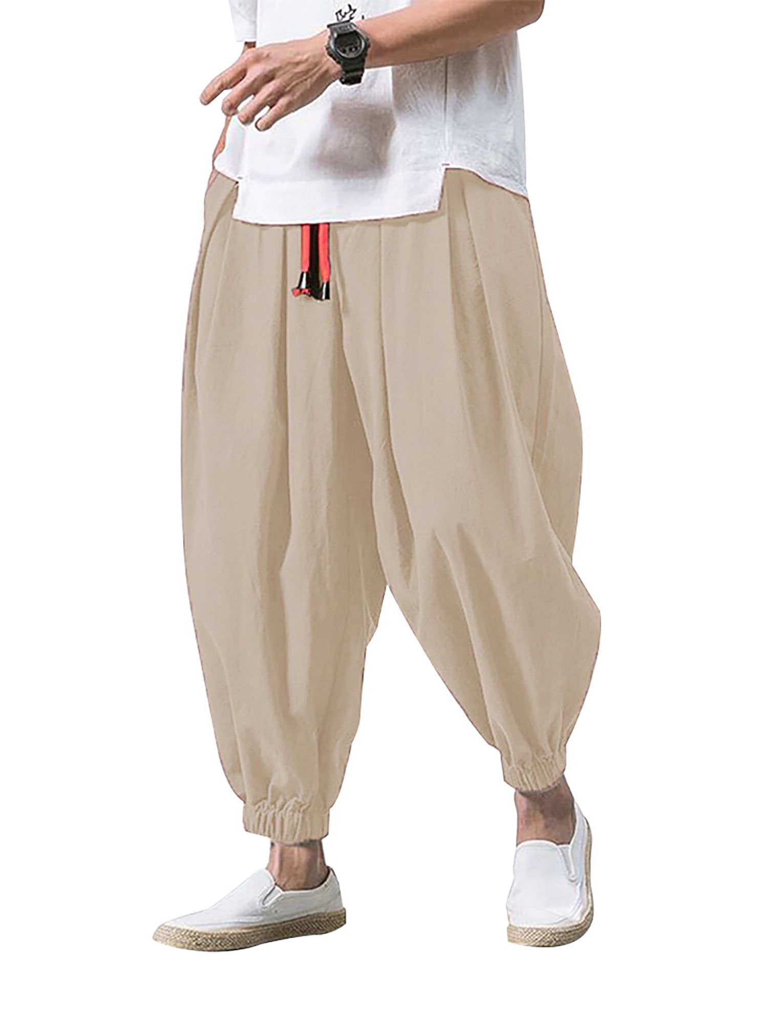 Sweatwater Mens Loose Casual Jogging Elastic Waist Solid Color Pants Trousers Sweatwater Mens Loose Casual Jogging Elastic Waist Solid Color Pants Trousers