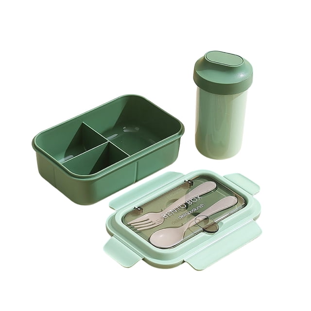 Yhmxh Light Lunch Box With High Inner Double Layered Compartment Lunch Box With Fork Spoon Convenient Microwave Lunch Box Stationery Supplies Office Supplies Dorm Room Essentials