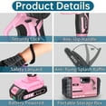 thumbnail image 5 of 6 Inch Mini Chainsaw Cordless with 2 Batteries, Automatic Oiler Portable Electric Chain Saw, Hand Saw for Wood/Trees Cutting, Household and Garden, Father's Day Gift for Men Dad Husband, Pink, 5 of 5
