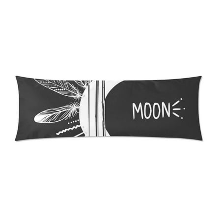 Long Arrow Body - ABPHOTO Moon Arrows Feathers Long Body Pillowcase Pillow Cover Pillowslip 20x60 inch