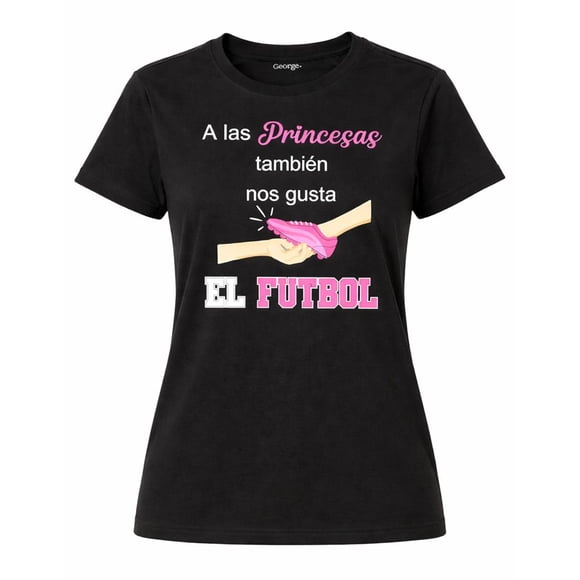 Playera George para Dama, Manga Corta Negro Talla M