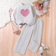thumbnail image 2 of EnJoCho Girls Prepy Athleti𝖼 Jogger Set Cute Heart Cotton Long Sleeve Pullover Sweatshirts Elastic Waist Plain Baggy Pants Outfit School Fashion Wear, 2 of 4