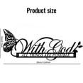 thumbnail image 3 of Black Metal Butterfly Wall Art with Inspirational Quote “All Things Are Possible” – Minimalist Wrought Iron Farmhouse & Modern Decor for Living Room, Bedroom, Bathroom, Office – 13.8"x5.1", 3 of 6