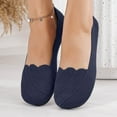 thumbnail image 2 of Xfvqtps Womens Knit Moccasin Flat Shoes Breathable Round Toe Lightweight Flexible Casual Slip on Comfortable Everyday Footwear Dark Blue, 2 of 9