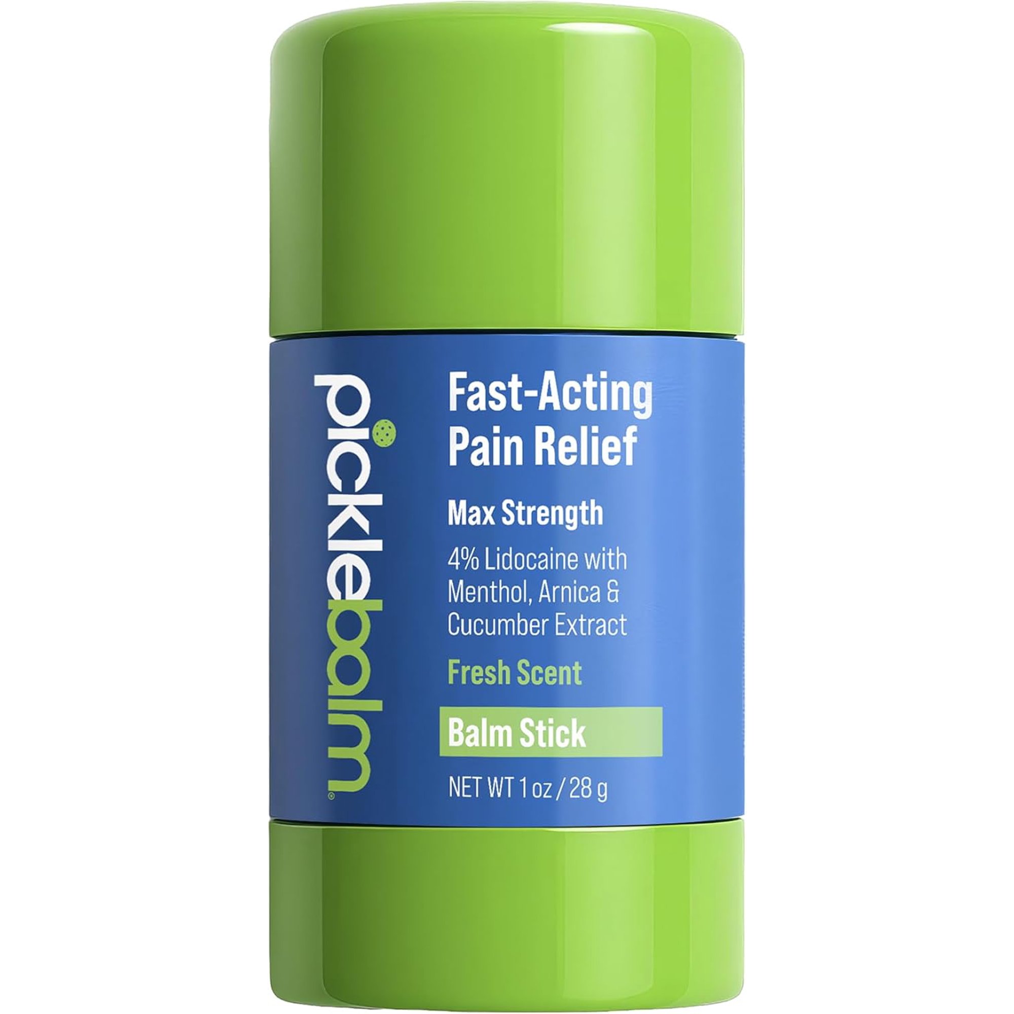 PickleBalm Pickleball In-Game Muscle Pain Relief Balm Stick with 4% Lidocaine, Arnica, Menthol, Cucumber Seed Extract for Shoulders, Knees, Wrists, and More, 1oz Stick