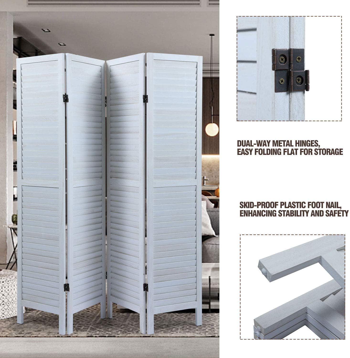 Buy 5.6 Ft Tall Room Divider, Folding Freestanding Privacy Screen