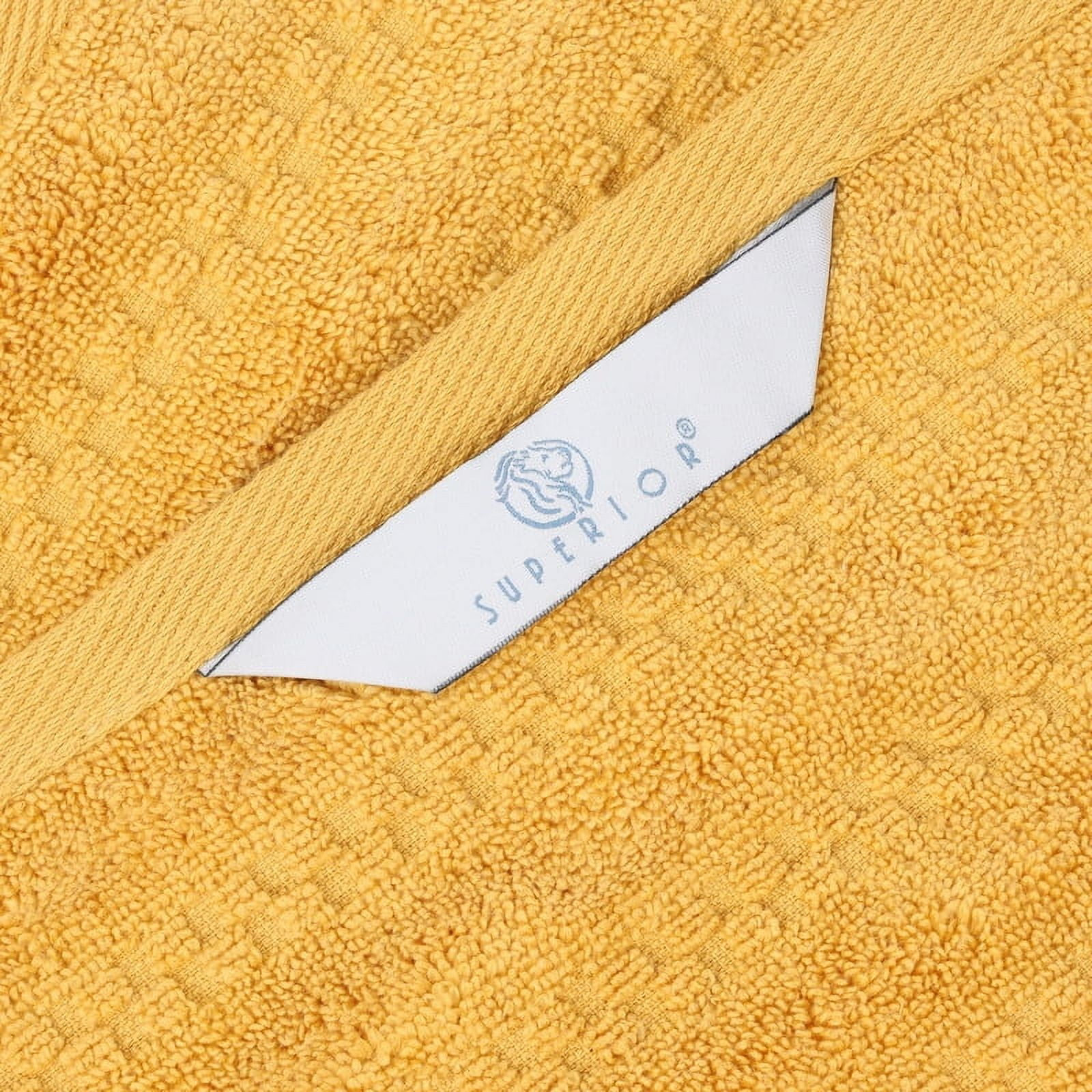 Superior Zuma Waffle Textured Stripes Zero Twist 12 Piece Towel Set, Gold